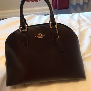 Coach Quinn polished leather satchel